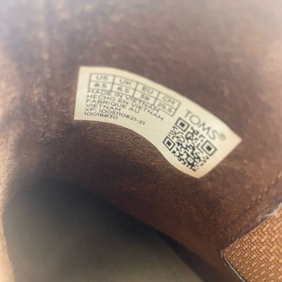 TOMS EVERLY Wm’s Sz 8.5 Tan Oiled Nubuck Leather Pull On Chelsea Bootie Boots - Picture 7 of 7